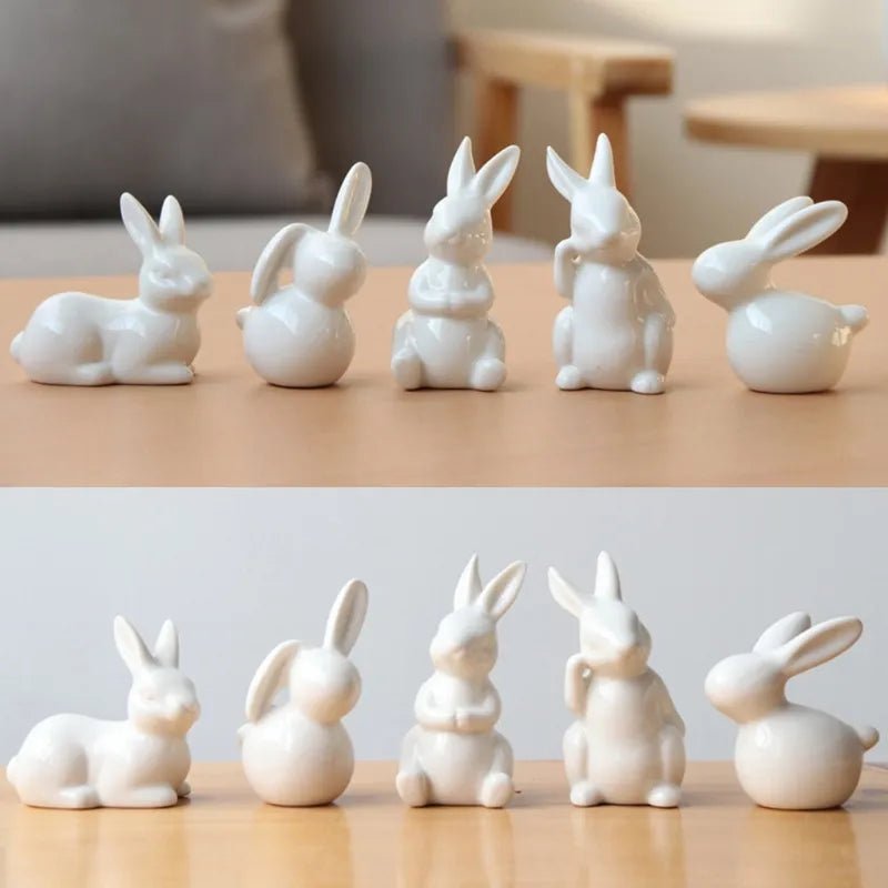 Easter White Rabbit Figurines - Easter - Scribble Snacks