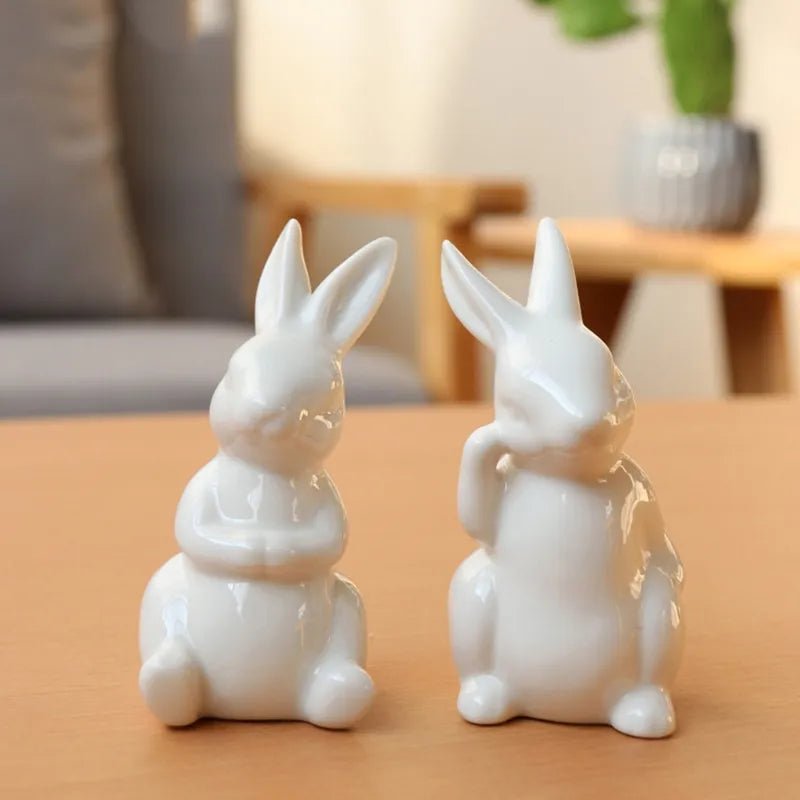 Easter White Rabbit Figurines - Easter - Scribble Snacks