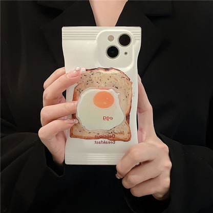 Egg Breakfast Package - Egg Toast Bag Phone Case for iPhone 14/13/12 & More - iPhone Cases - Scribble Snacks
