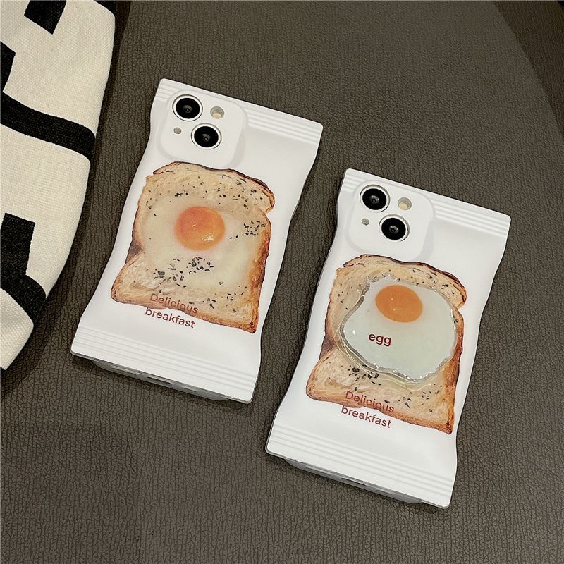Egg Breakfast Package - Egg Toast Bag Phone Case for iPhone 14/13/12 & More - iPhone Cases - Scribble Snacks