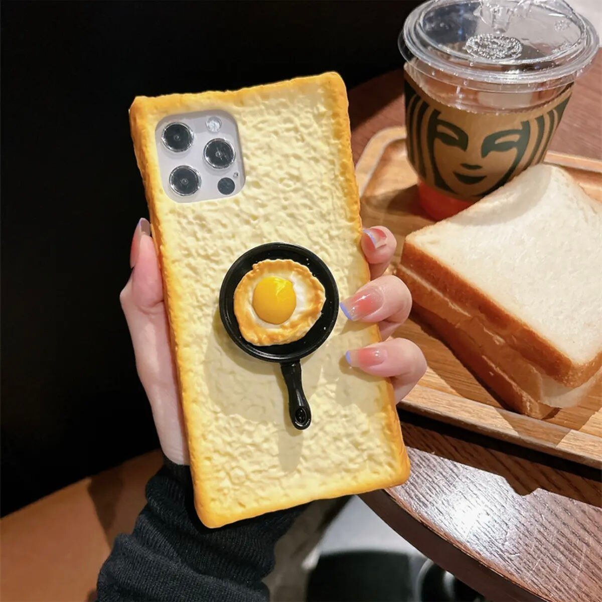 Egg & Toast Joy - Soft 3D Toast Bread Phone Case for iPhone 14/13/12 & More - iPhone Cases - Scribble Snacks
