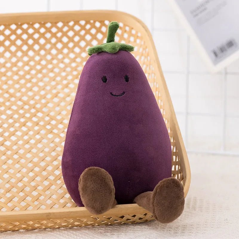 Eggplant Peach Pear Plushie Doll - Soft Plush Toys - Scribble Snacks