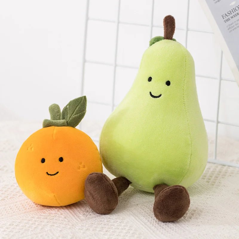 Eggplant Peach Pear Plushie Doll - Soft Plush Toys - Scribble Snacks