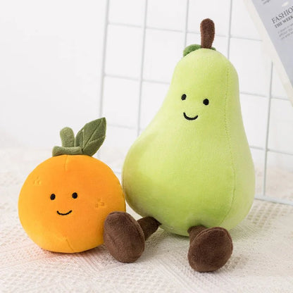 Eggplant Peach Pear Plushie Doll - Soft Plush Toys - Scribble Snacks