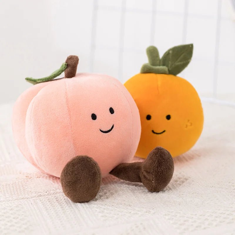 Eggplant Peach Pear Plushie Doll - Soft Plush Toys - Scribble Snacks