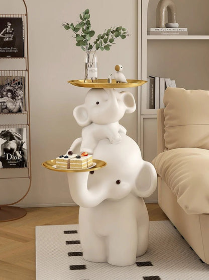 Elephant Family Resin Side Table - Sculptures & Tables - Scribble Snacks