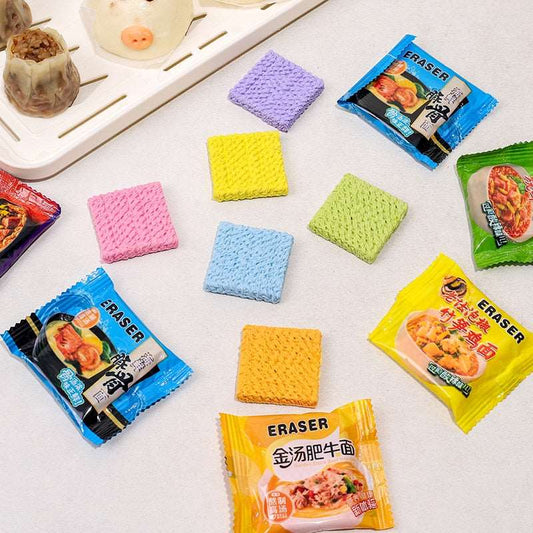 Erasing Ramen - Instant Noodles Rubber Erasers - Set of 6 - Erasers - Scribble Snacks