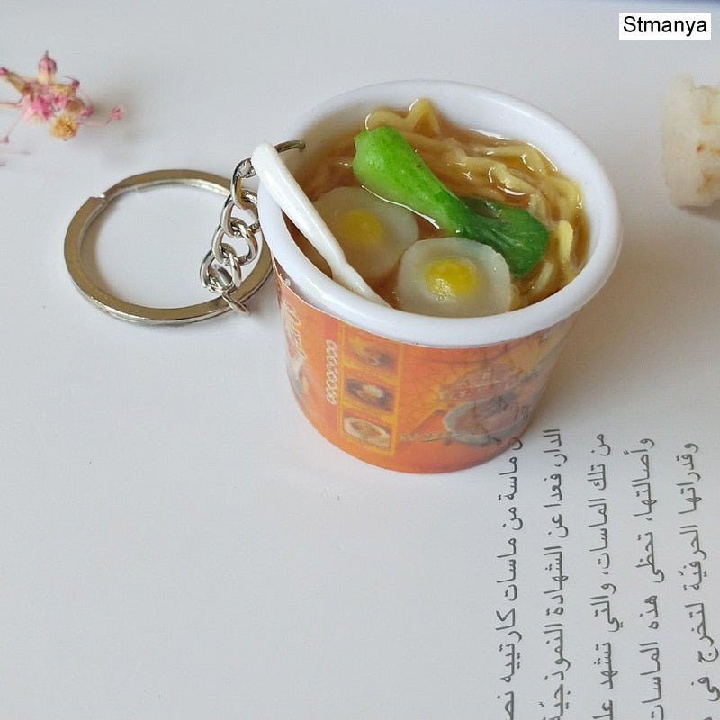 Essence of Beef Keychain - Fun Braised Beef Noodles Keychain Food Pendant - Keychains - Scribble Snacks