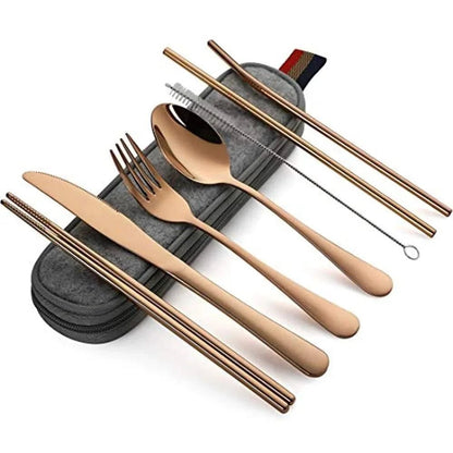 Floral Stainless Steel Travel Cutlery Set - Cutlery Set - Scribble Snacks