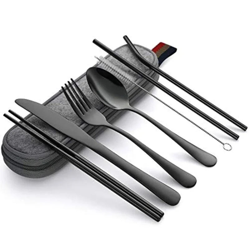 Floral Stainless Steel Travel Cutlery Set - Cutlery Set - Scribble Snacks