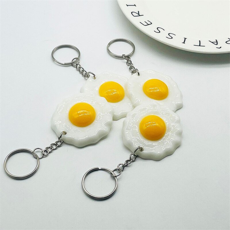 Fried and Poached Egg Resin Keychain - Keychains - Scribble Snacks