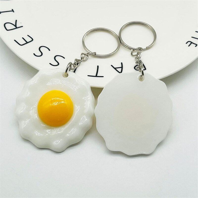 Fried and Poached Egg Resin Keychain - Keychains - Scribble Snacks