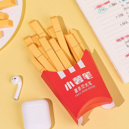 Fries that Highlight - French Fries Shape Chisel Tip Pastel Highlighters - Highlighters - Scribble Snacks