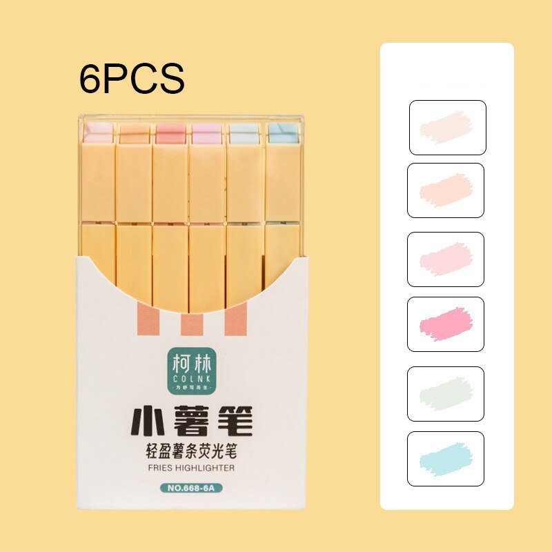 Fries that Highlight - French Fries Shape Chisel Tip Pastel Highlighters - Highlighters - Scribble Snacks