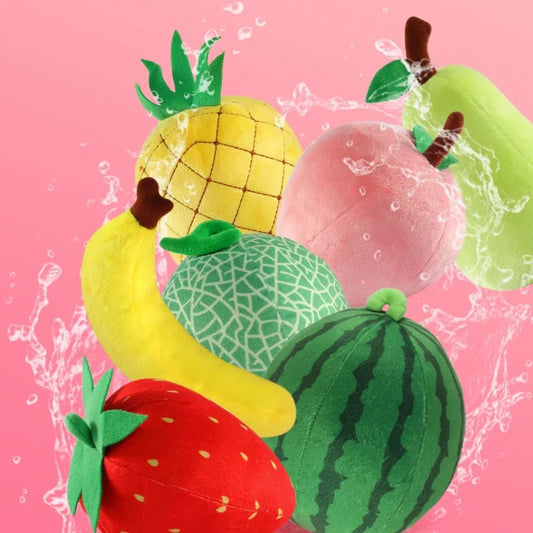 Fruit Plushies Apple Watermelon Pineapple - Soft Plush Toys - Scribble Snacks