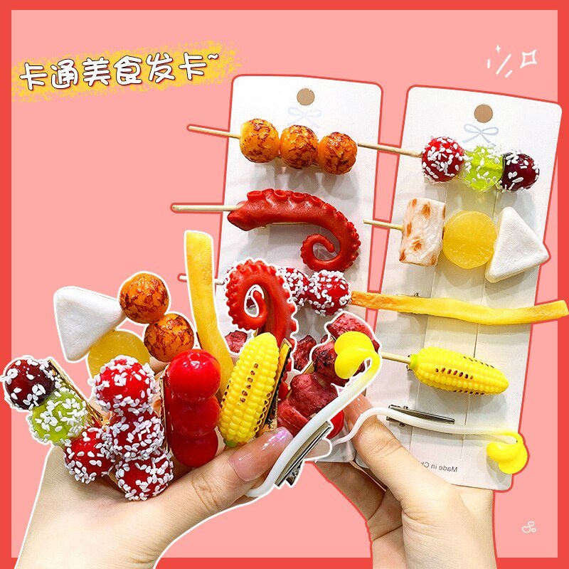 Fruit Skewer Hairpin Set - Hair Clip - Scribble Snacks