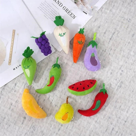 Fruit & Veggie Plush Keychains - Soft Plush Toys - Scribble Snacks