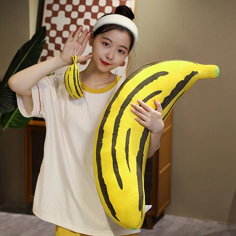 Giant Banana Plush Cushion - Soft Plush Toys - Scribble Snacks