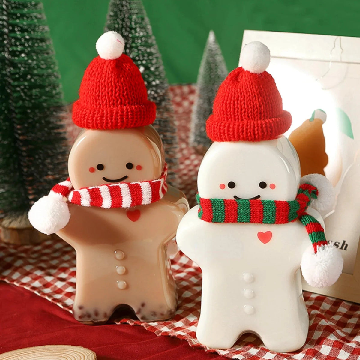 Gingerbread Man Christmas Juice Bottles - Water Bottles - Scribble Snacks
