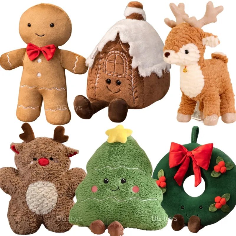 Gingerbread Man & Friends Plush Pillow - Soft Plush Toys - Scribble Snacks