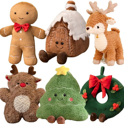 Gingerbread Man & Friends Plush Pillow - Soft Plush Toys - Scribble Snacks