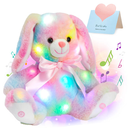 Glowing Rainbow Bunny Plush Toy - Soft Plush Toys - Scribble Snacks