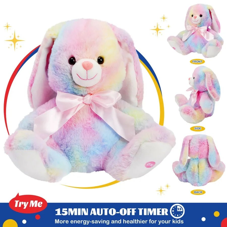 Glowing Rainbow Bunny Plush Toy - Soft Plush Toys - Scribble Snacks