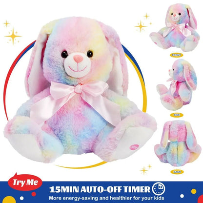 Glowing Rainbow Bunny Plush Toy - Soft Plush Toys - Scribble Snacks