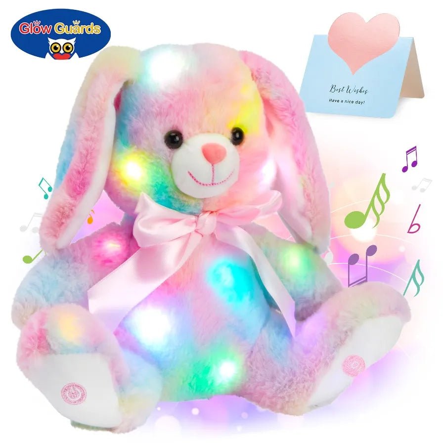 Glowing Rainbow Bunny Plush Toy - Soft Plush Toys - Scribble Snacks