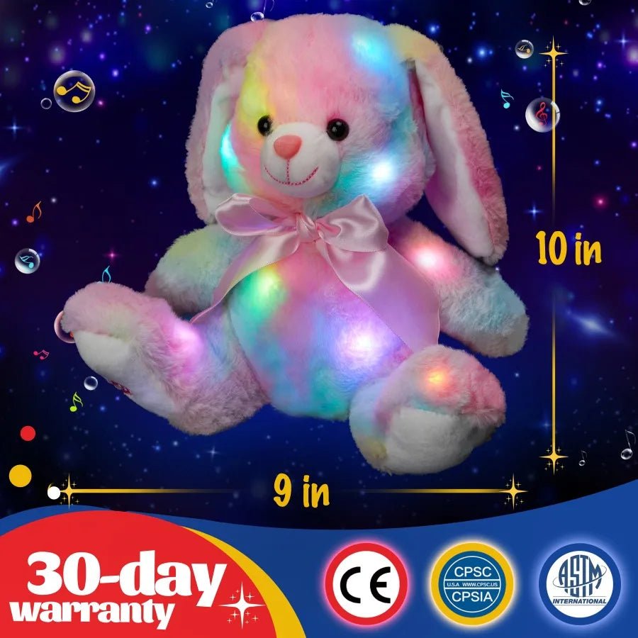 Glowing Rainbow Bunny Plush Toy - Soft Plush Toys - Scribble Snacks