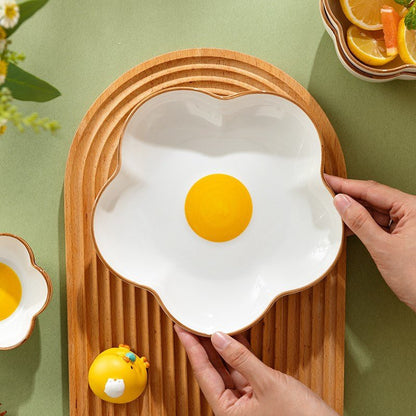 Golden Egg Pasta Bowl, Floral Ceramic Tableware - Kitchenware - Scribble Snacks