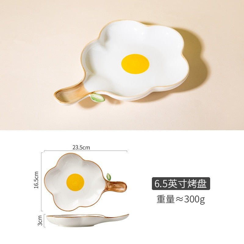 Golden Egg Pasta Bowl, Floral Ceramic Tableware - Kitchenware - Scribble Snacks