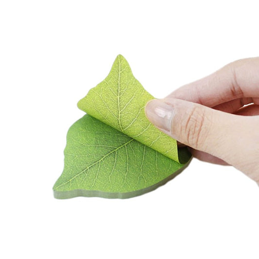 Green Leaf Shaped Memo Pad Sticky Notes - Sticky Notes / Memo Pads - Scribble Snacks