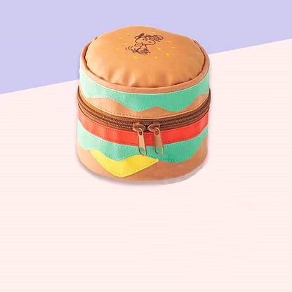 Hamburger Cartoon Bucket Bag: High-Capacity, Waterproof Cosmetic Storage - Bags & Backpacks - Scribble Snacks