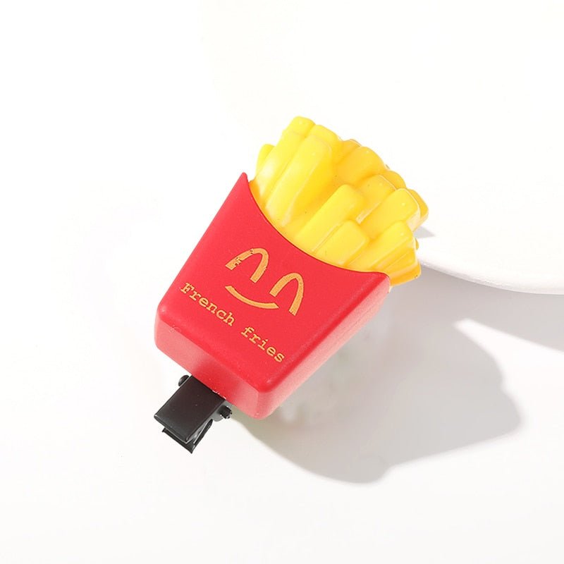 Hamburger & French Fries Mini Hair Clips - Hair Clip - Scribble Snacks