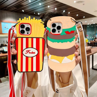 Hamburger Fries Phone Case Samsung A52/S22/S21 - Android Cases - Scribble Snacks