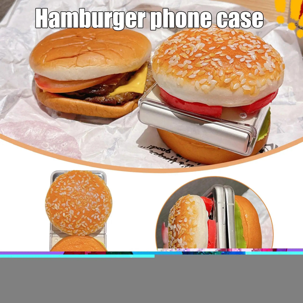 Hamburger Galaxy Z Flip 1/3/4/5 Case - Android Cases - Scribble Snacks