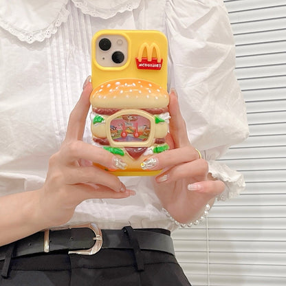 Hamburger Game Console Cartoon Phone Case for iPhone 11/12/13/14 - iPhone Cases - Scribble Snacks