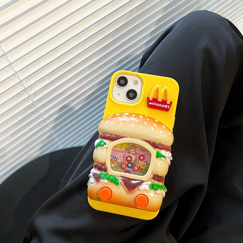 Hamburger Game Console Cartoon Phone Case for iPhone 11/12/13/14 - iPhone Cases - Scribble Snacks