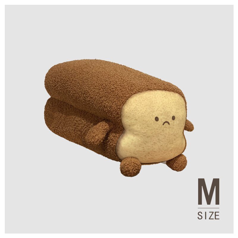 Happy/Sad Toast Plush Pillow Toy with Baby Bottle Design - Soft Plush Toys - Scribble Snacks