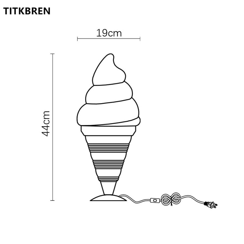 Ice Cream Cone LED Table Lamp - Lamp / Lighting - Scribble Snacks