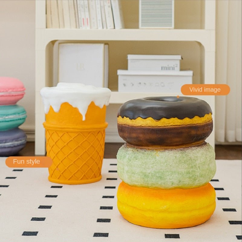Ice Cream Cone Round Ottoman Stool - Chairs & Stools - Scribble Snacks