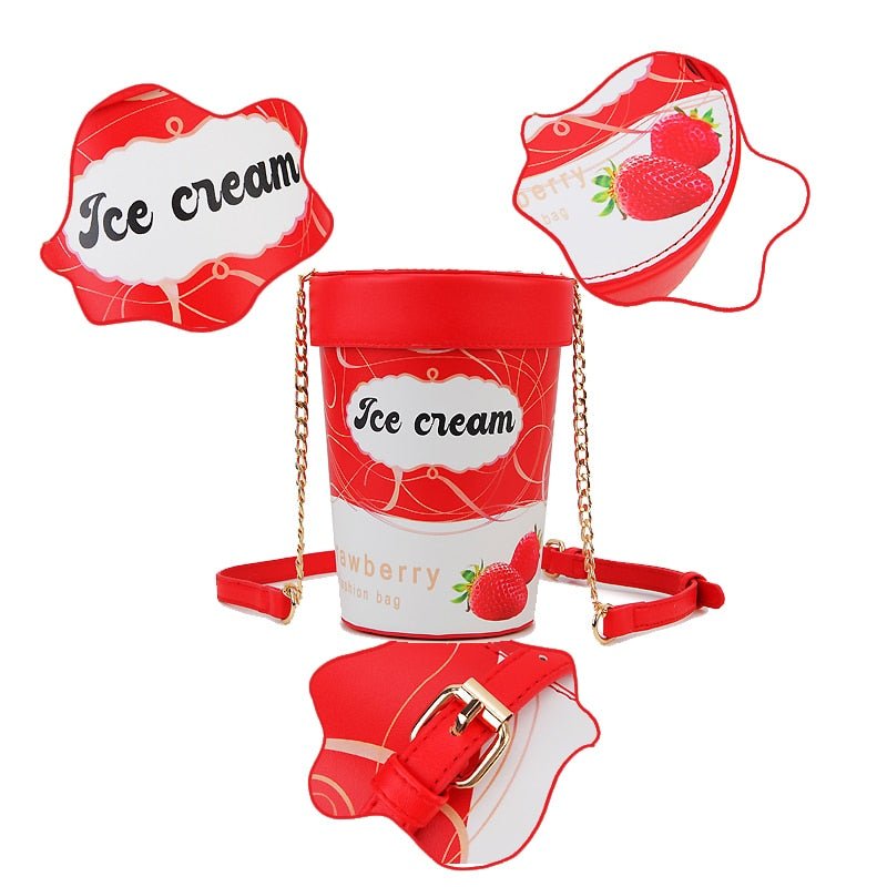 Ice Cream Crossbody Bag with Chain Shoulder Strap - Bags & Backpacks - Scribble Snacks