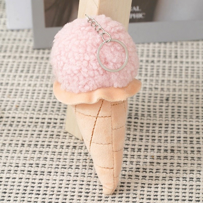 Ice Cream Plush Keychain Backpack Pendant - Keychains - Scribble Snacks