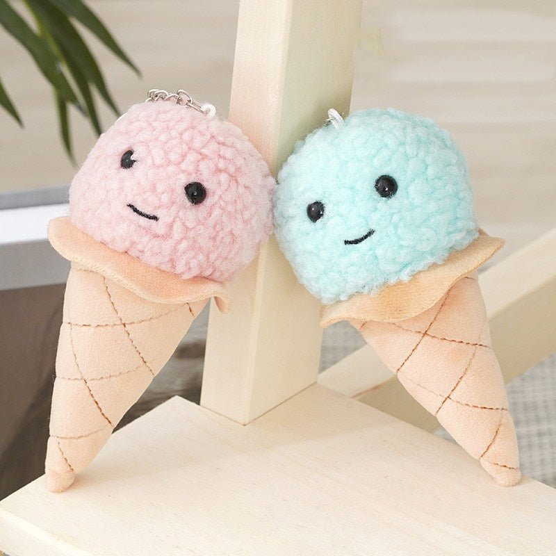 Ice Cream Plush Keychain Backpack Pendant - Keychains - Scribble Snacks