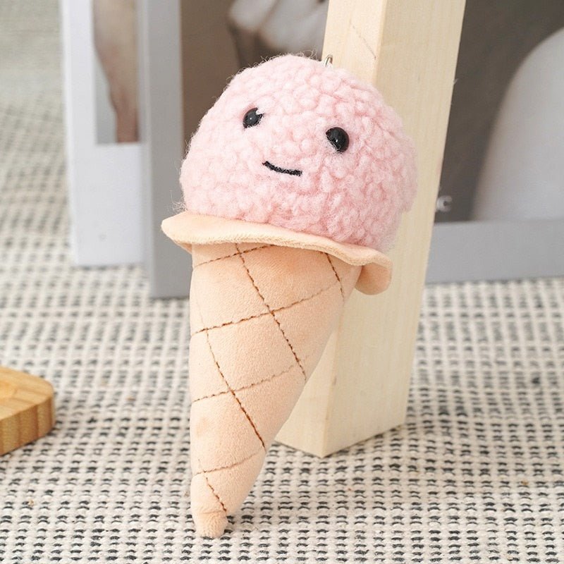 Ice Cream Plush Keychain Backpack Pendant - Keychains - Scribble Snacks