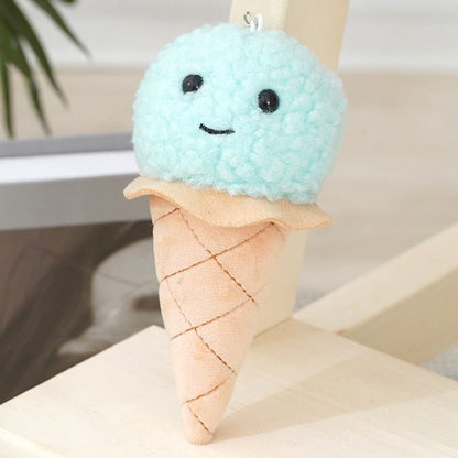 Ice Cream Plush Keychain Backpack Pendant - Keychains - Scribble Snacks