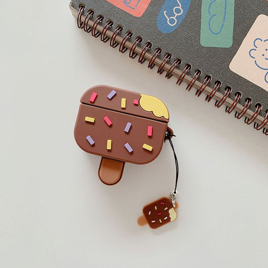 Chocolate ice lolly AirPods case with sprinkles and a mini charm