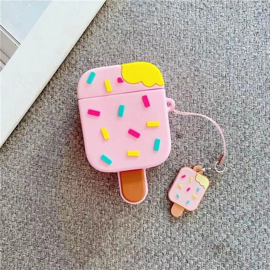 Pink strawberry ice lolly AirPods case with sprinkles
