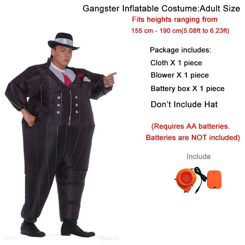 Inflatable Gangster Costume: Adult Size - Inflatable Costume - Scribble Snacks